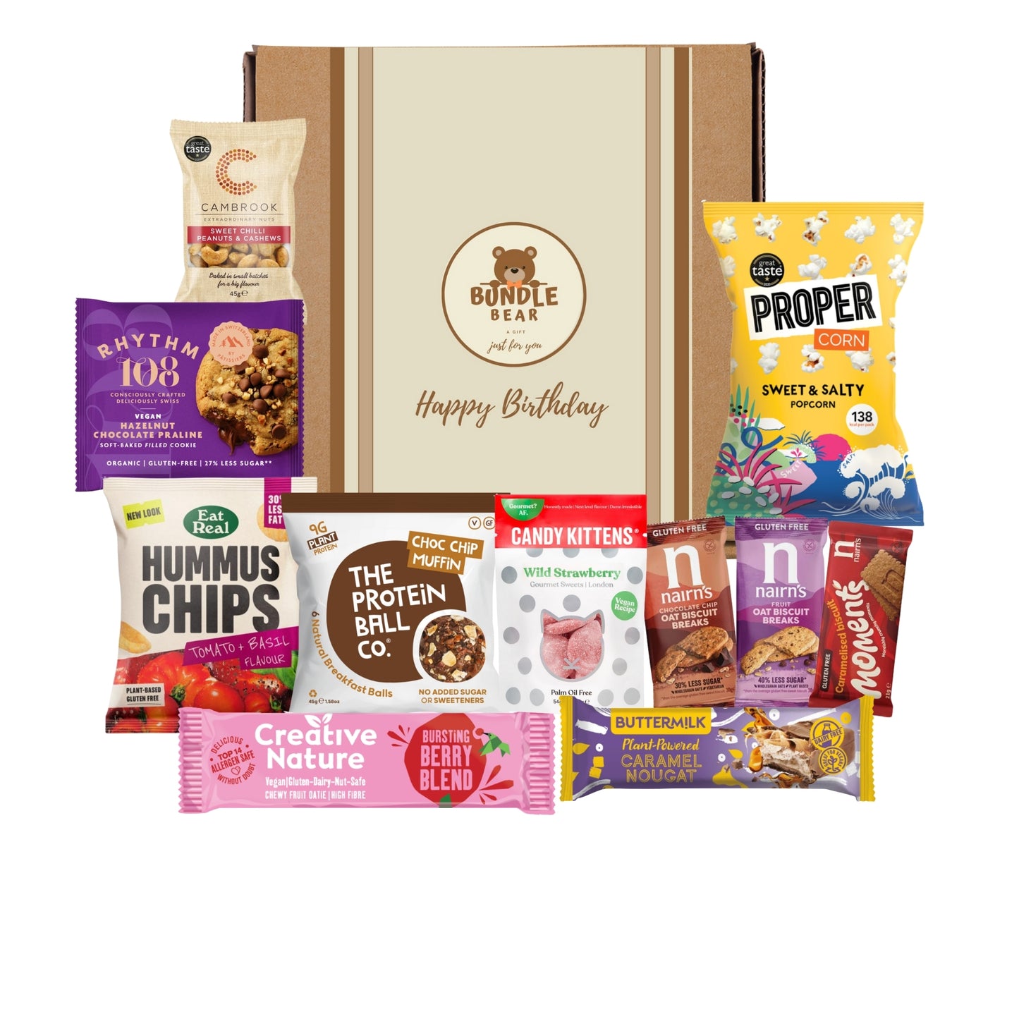 Premium Gluten Free Snacks Gift Box – Bundle Bear Gluten Free Hamper with Sweet & Savoury Treats – Coeliac Gifts & Celiac Hamper