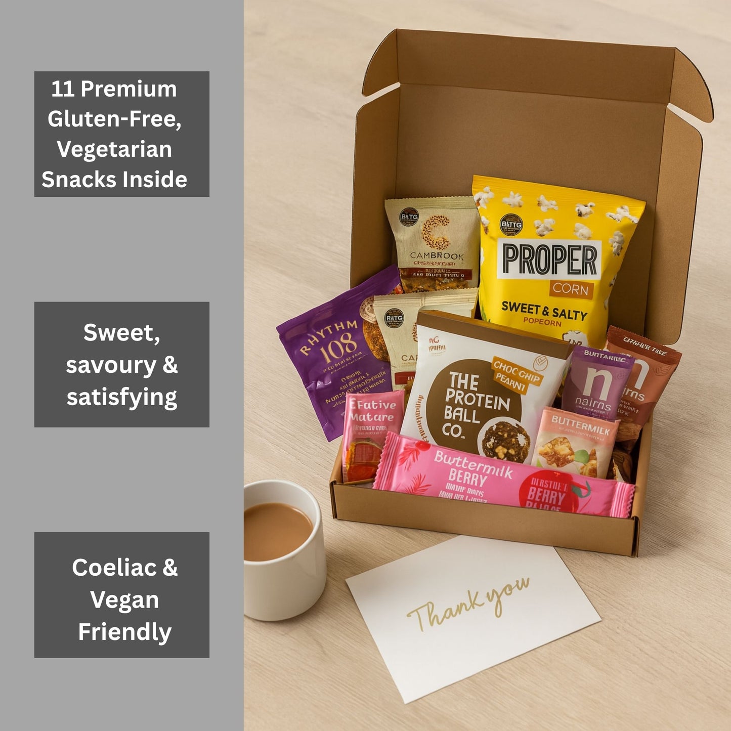 Premium Gluten Free Snacks Gift Box – Bundle Bear Gluten Free Hamper with Sweet & Savoury Treats – Coeliac Gifts & Celiac Hamper