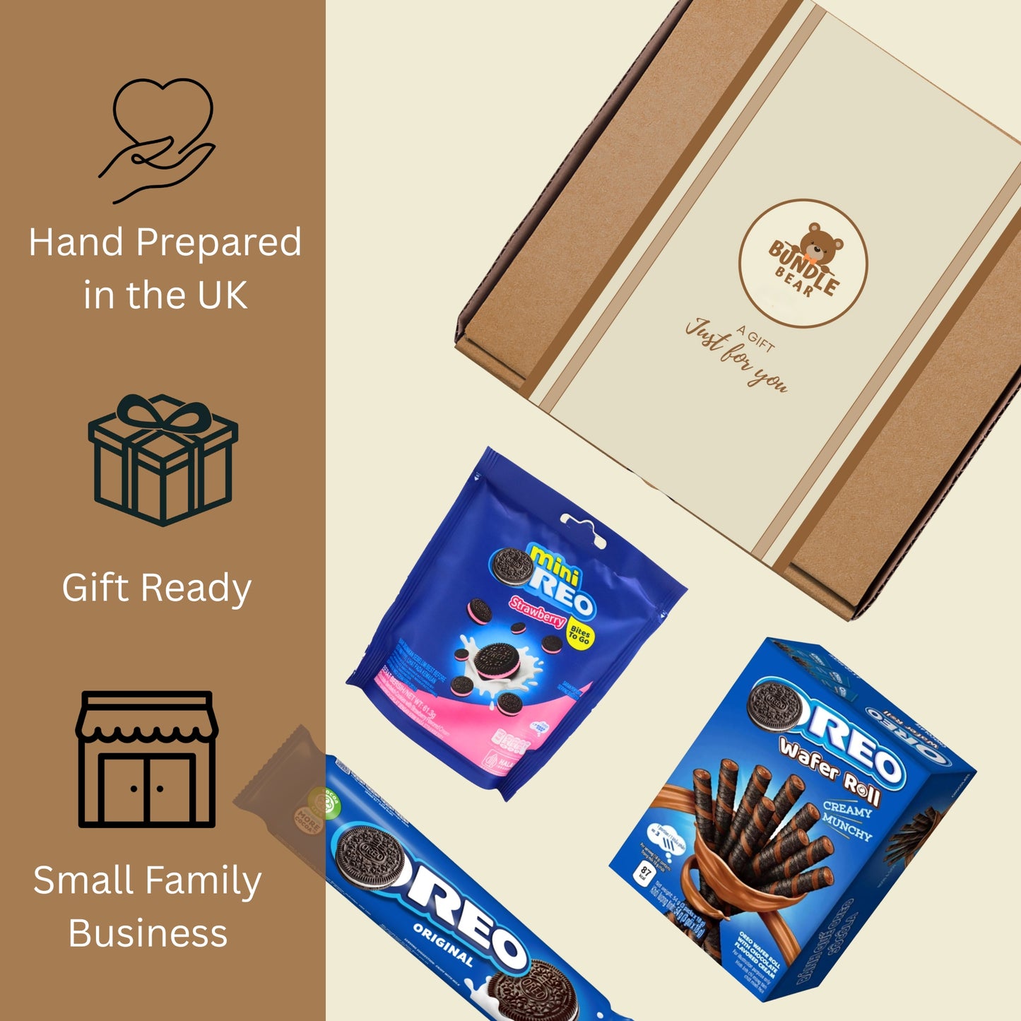 Oreo Biscuit Gift Set – 6 Piece Variety Box with Mini Oreos, Wafer Rolls & Classic Sandwich Biscuits – Chocolate Biscuit Selection Gift for Birthdays, Thank You & Sharing