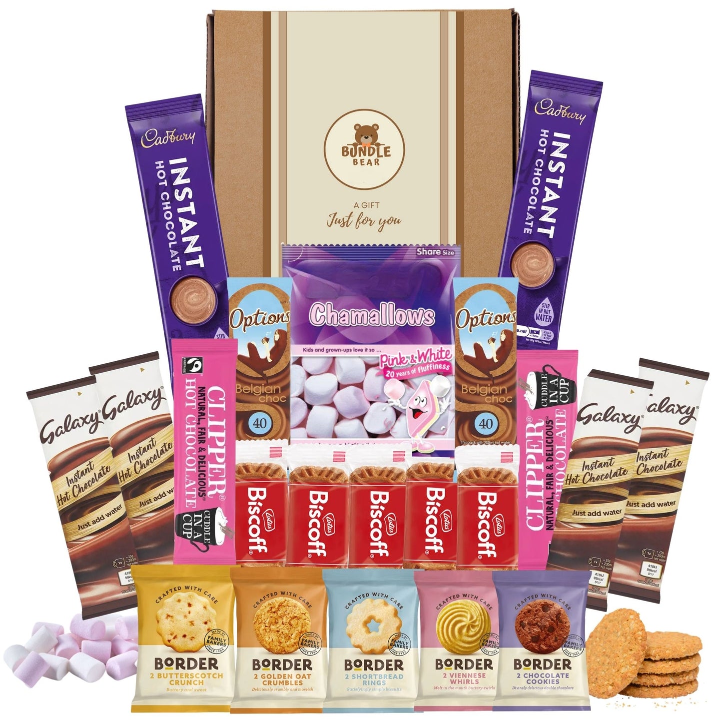 Hot Chocolate Gift Set – Luxury Hot Chocolate Selection with Biscuits & Marshmallows – Bundle Bear Hot Chocolate Kit – Perfect Christmas Hot Chocolate Gift Set for Winter Treats