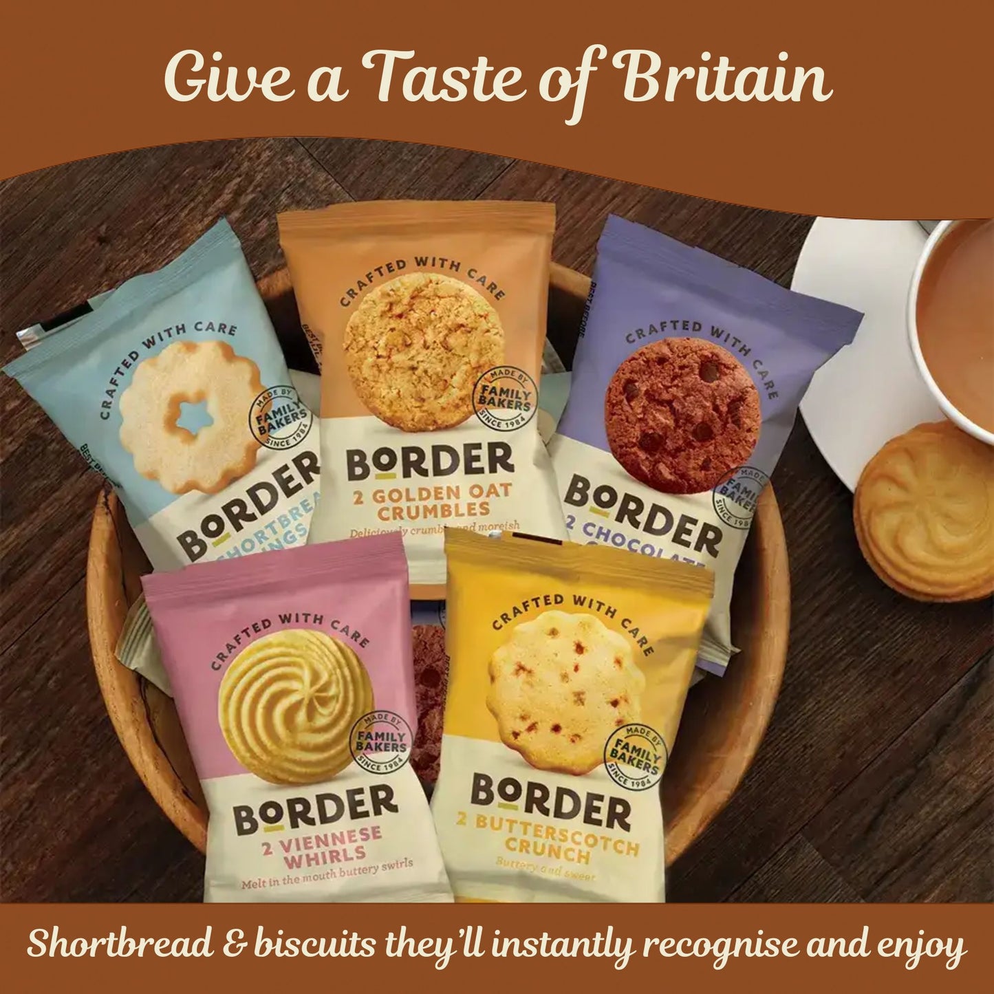 Biscuit Gift Set Hamper – Bundle Bear Biscuit Hamper including 18 Snack Twin Packs – Border Biscuits, Shortbread & Individually Wrapped Cookies/Birthday Hampers for Women & Men